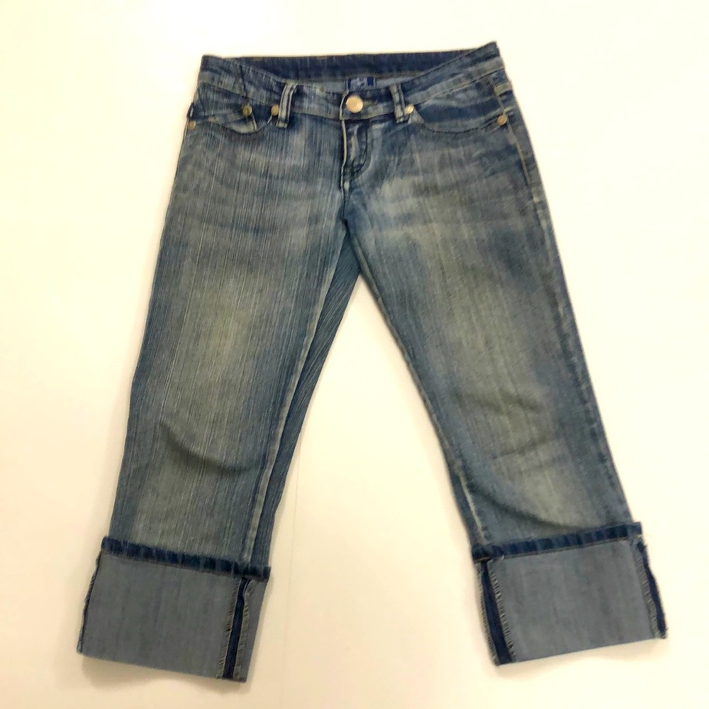 Rock & Republic 27 Blue Jeans Victoria Beckham distressed cropped Very Good cond
